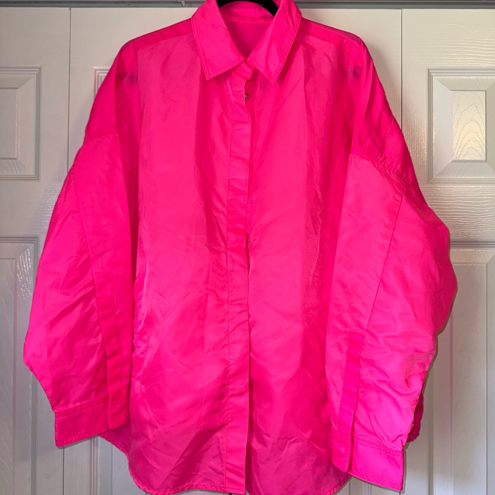 The Frankie Shop ‘PERLA’ Shirt Jacket - OVERSIZED SHIRT JACKET IN NEON PINK